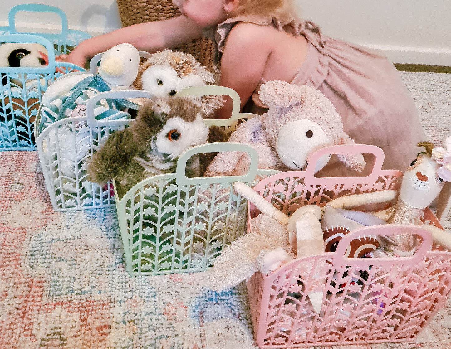 Pastel Coloured Retro Baskets