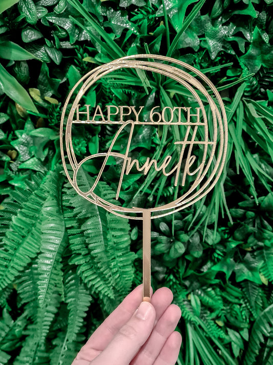 Circular Cake Topper - Custom 2 lines