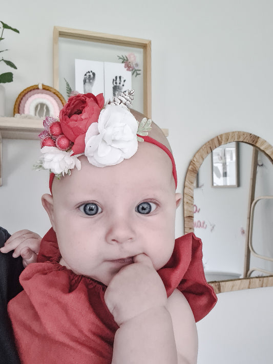 Christmas Flower Baby Headband - Prancer