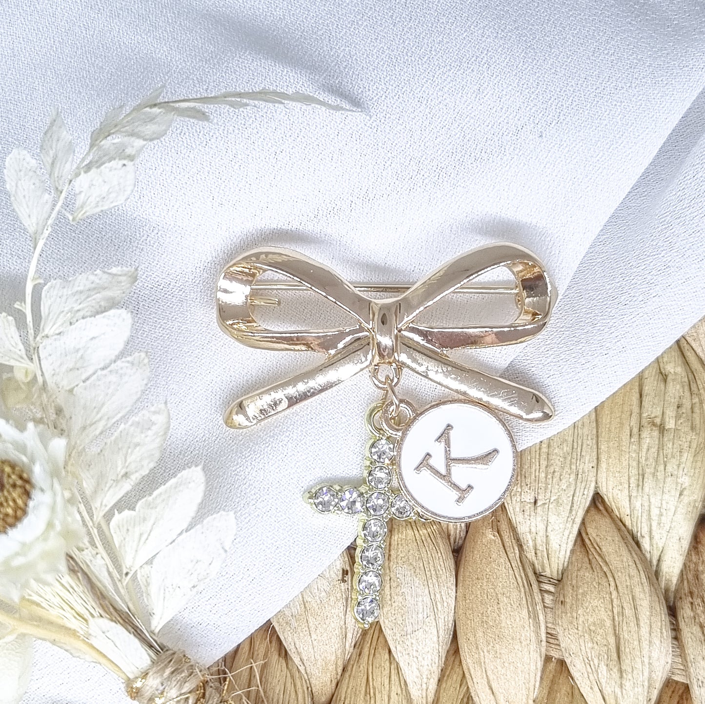 Bow Keepsake Brooch / Pin (2 Charms)