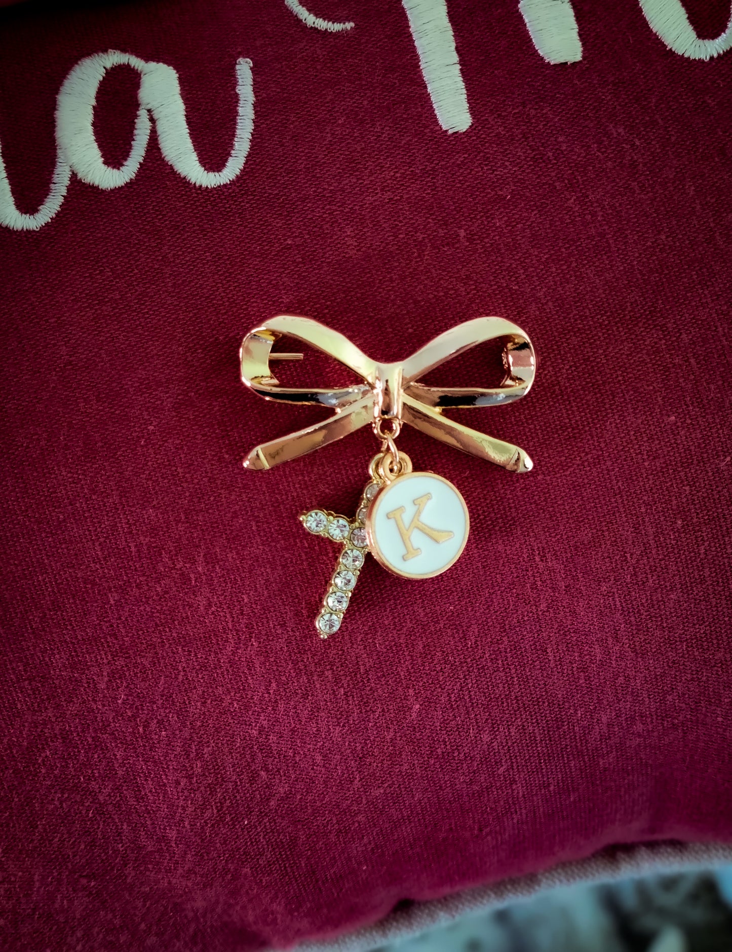 Bow Keepsake Brooch / Pin (2 Charms)