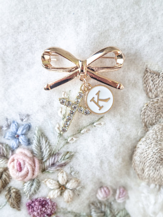 Bow Keepsake Brooch / Pin (2 Charms)